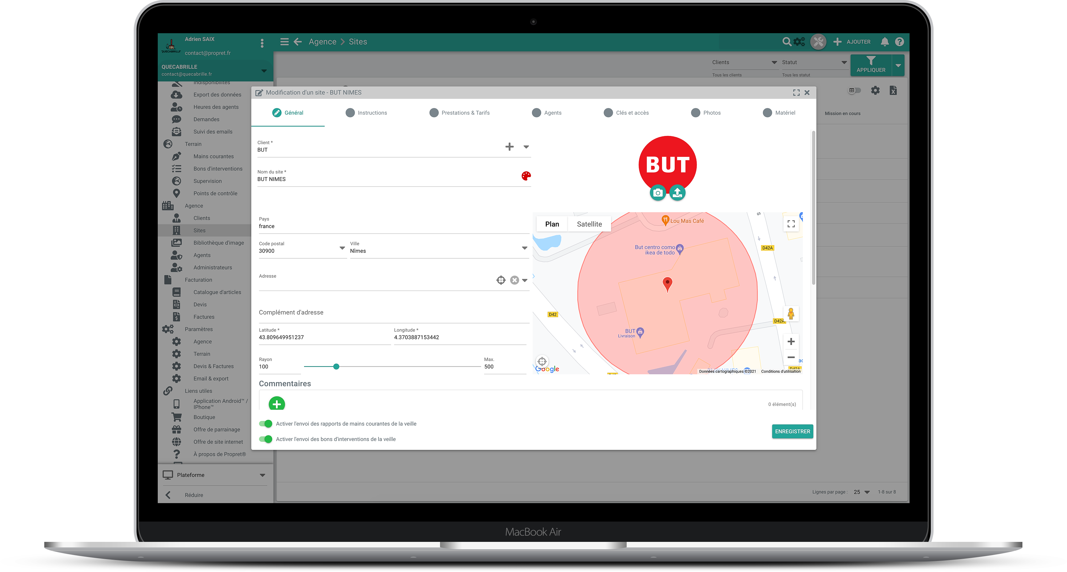 supervision site logiciel gestion
