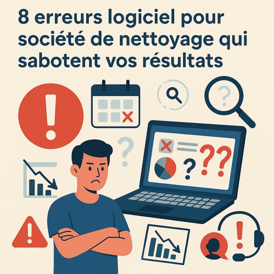 8 erreurs logiciel pour société de nettoyage qui sabotent vos résultats