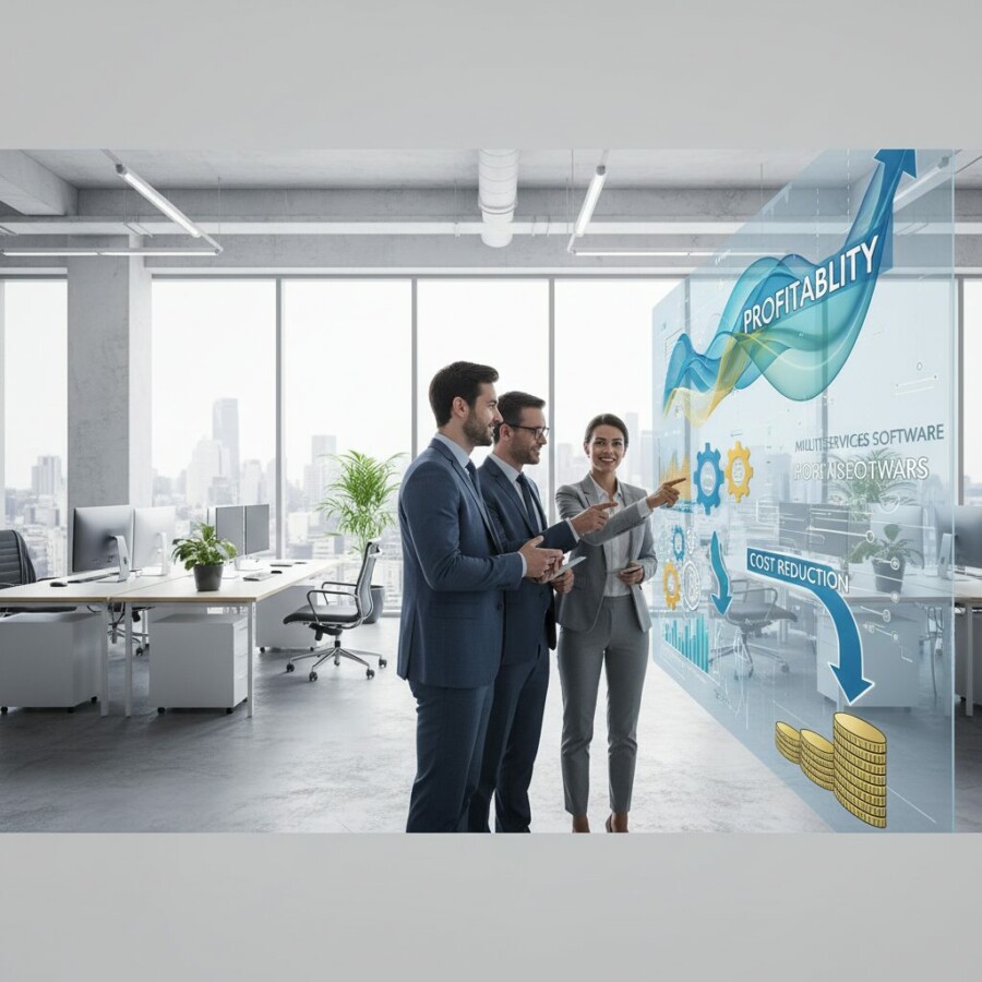 Analysez les différents moyens par lesquels un logiciel de gestion peut améliore - rentabilité, logiciel multiservices, réduc